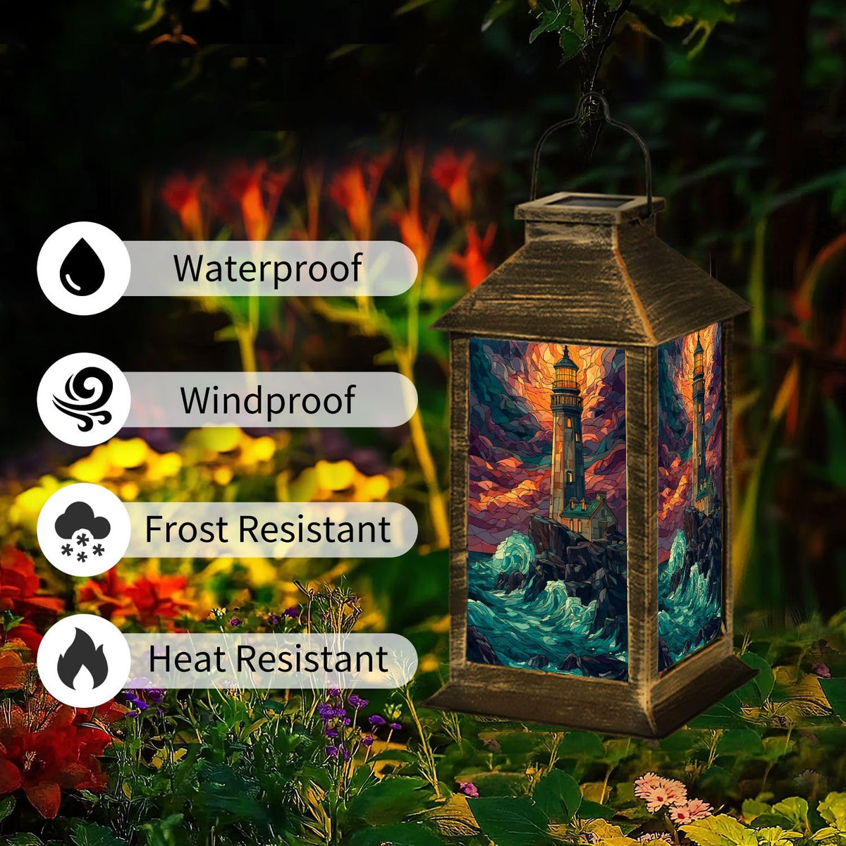 Solar Powered Waterproof Outdoor Hanging Lantern X159800