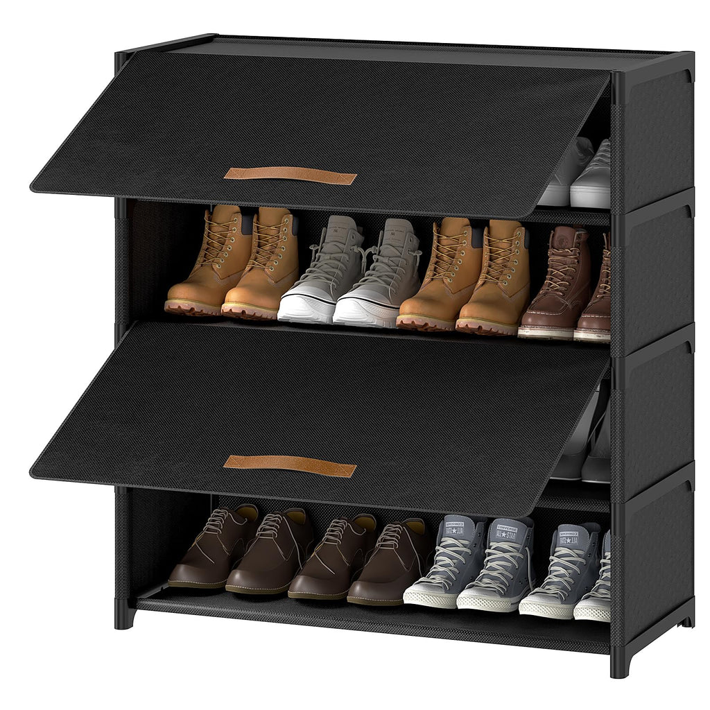 Black 5 Tier Shoe Cabinet with Door N95274