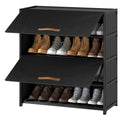 Black 5 Tier Shoe Cabinet with Door N95274