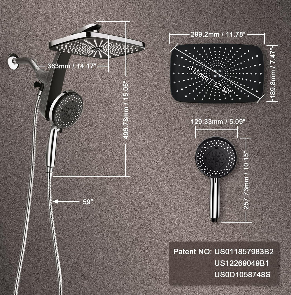 Chrome Handheld Rain Shower Head M785