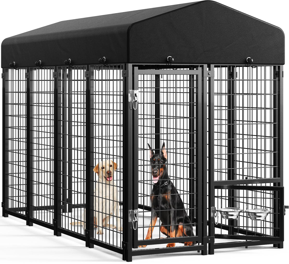 8x4x6FT Outdoor Dog Kennel with Doggy Door V89333