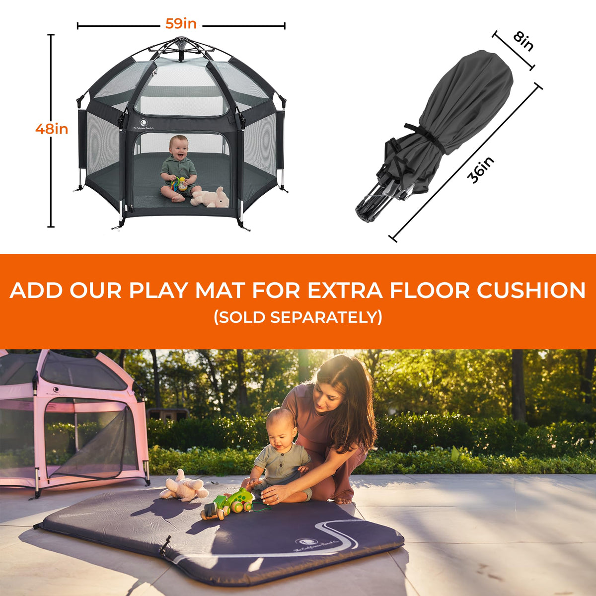 Portable Baby Playpen with Canopy B6250