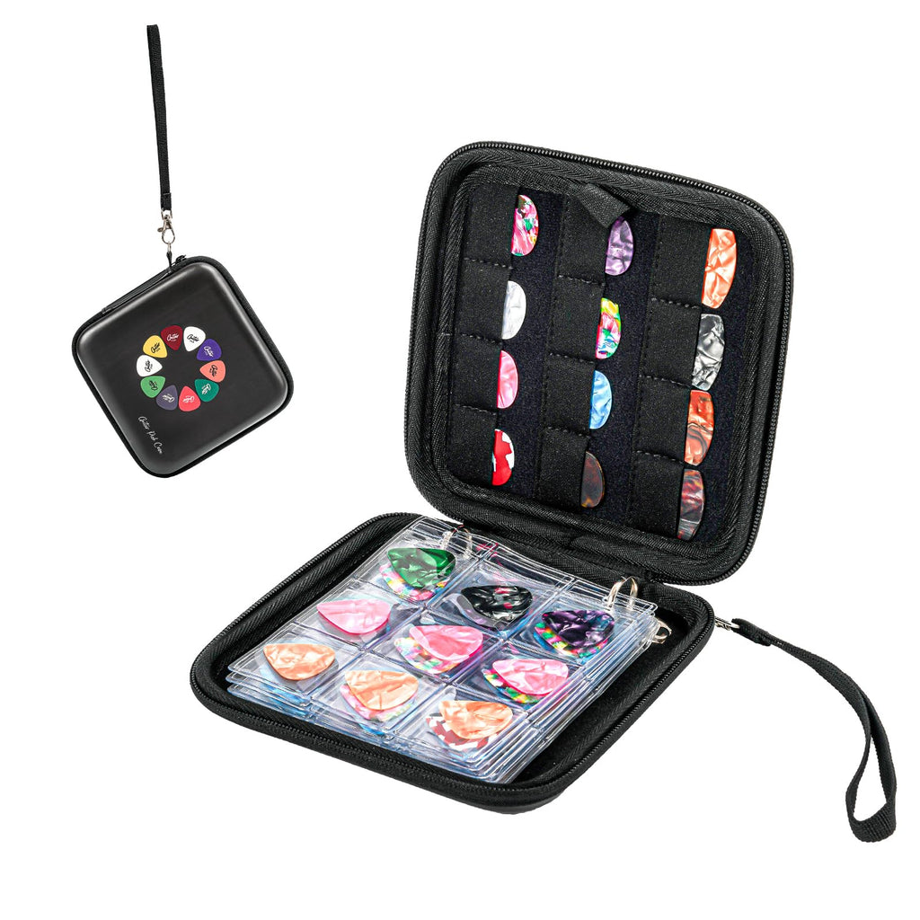 Black Guitar Pick Case Holds 84 pcs Picks W447