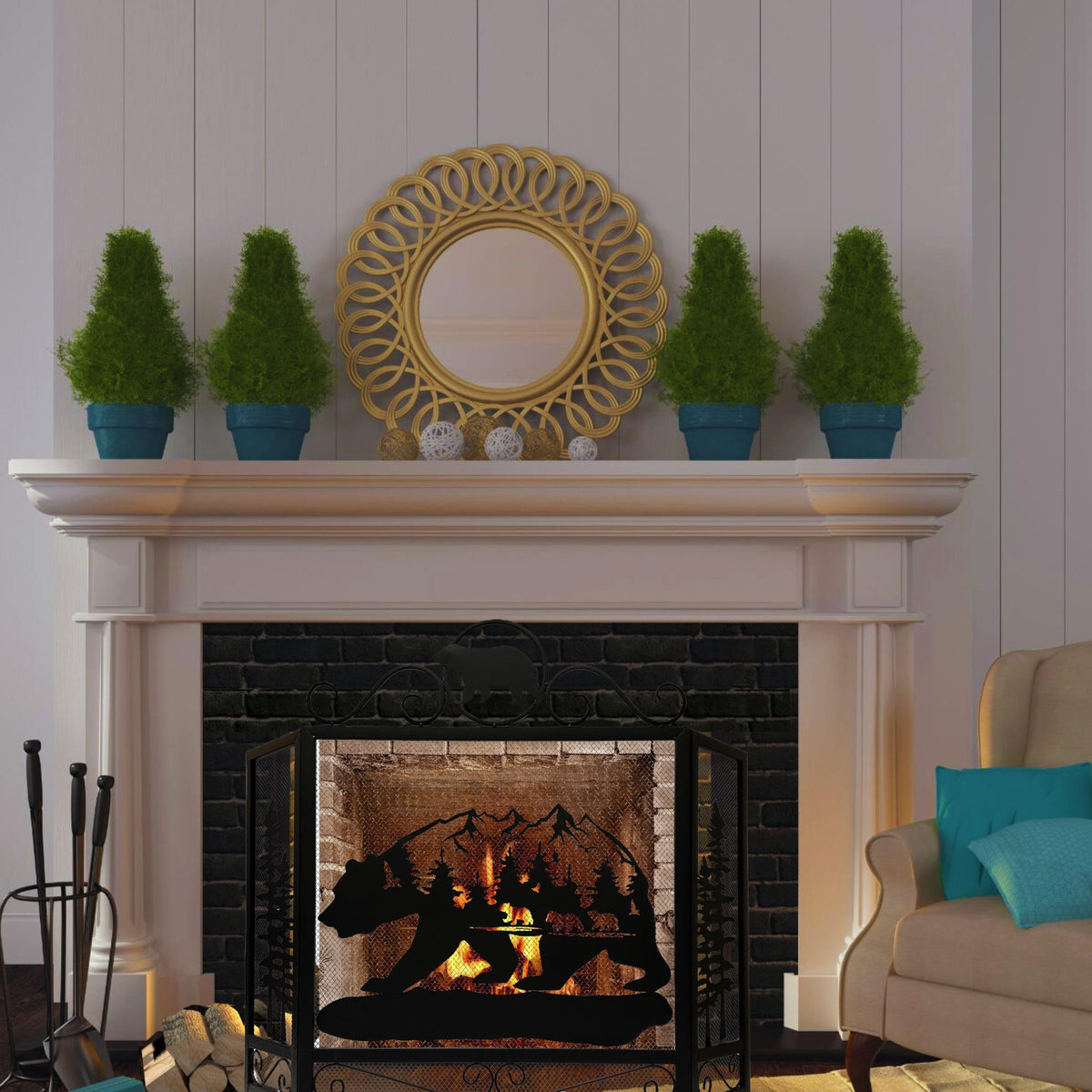 3-Panel Fireplace Screen Q66006