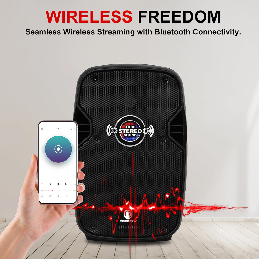 10-Inch Bluetooth PA Speaker System with Wired Microphone J97491