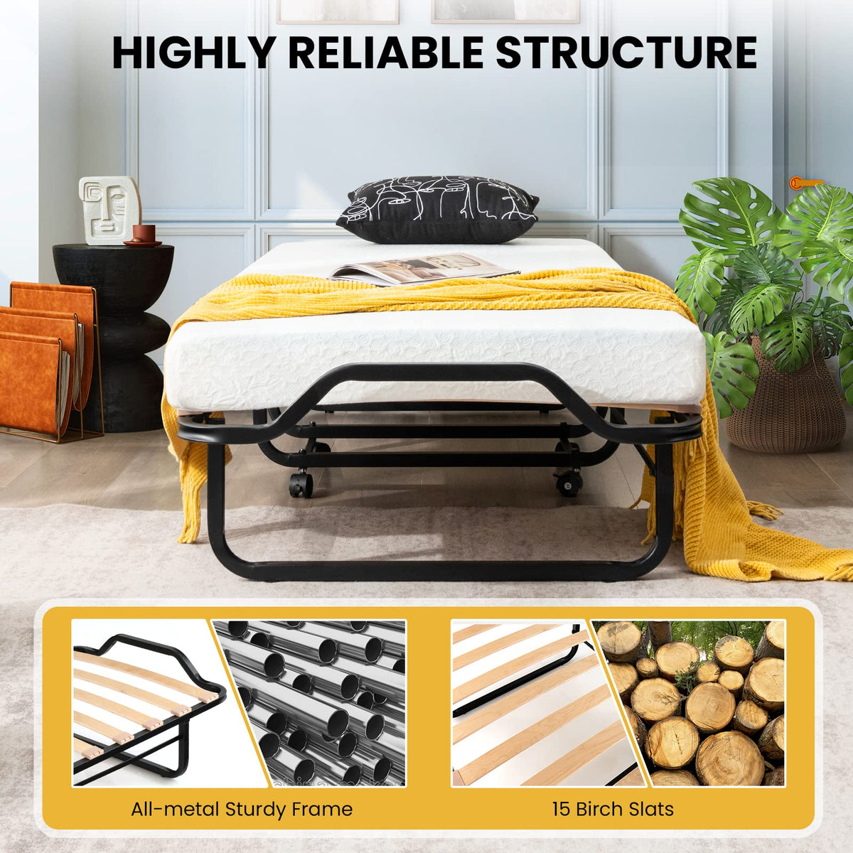 78.5” x 31” Folding Bed with 5” Memory Foam Mattress R67157