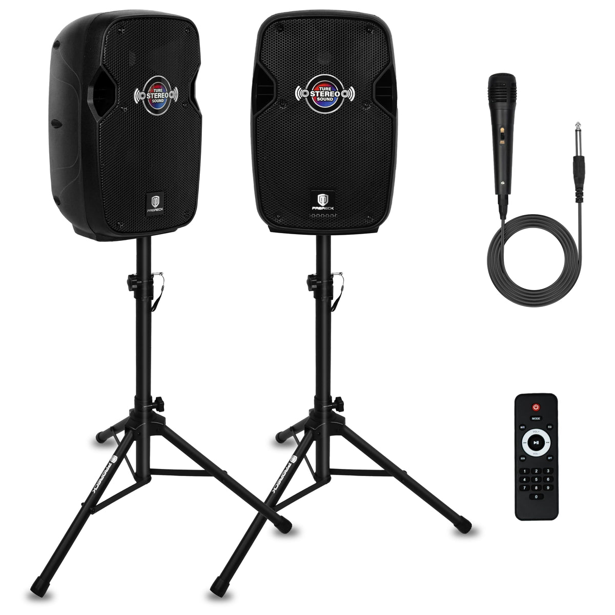10-Inch Bluetooth PA Speaker System with Wired Microphone J97491