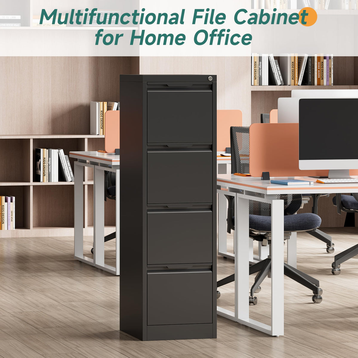 4 Drawer Metal File Cabinet with Lock E97118