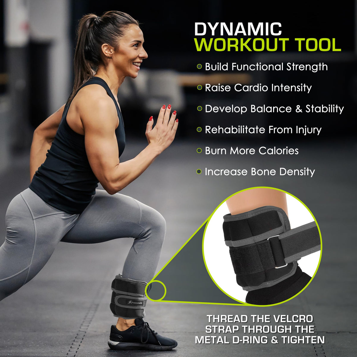 Ankle Wrist Arm Leg Weights Set of 2 Adjustable Strap W77330
