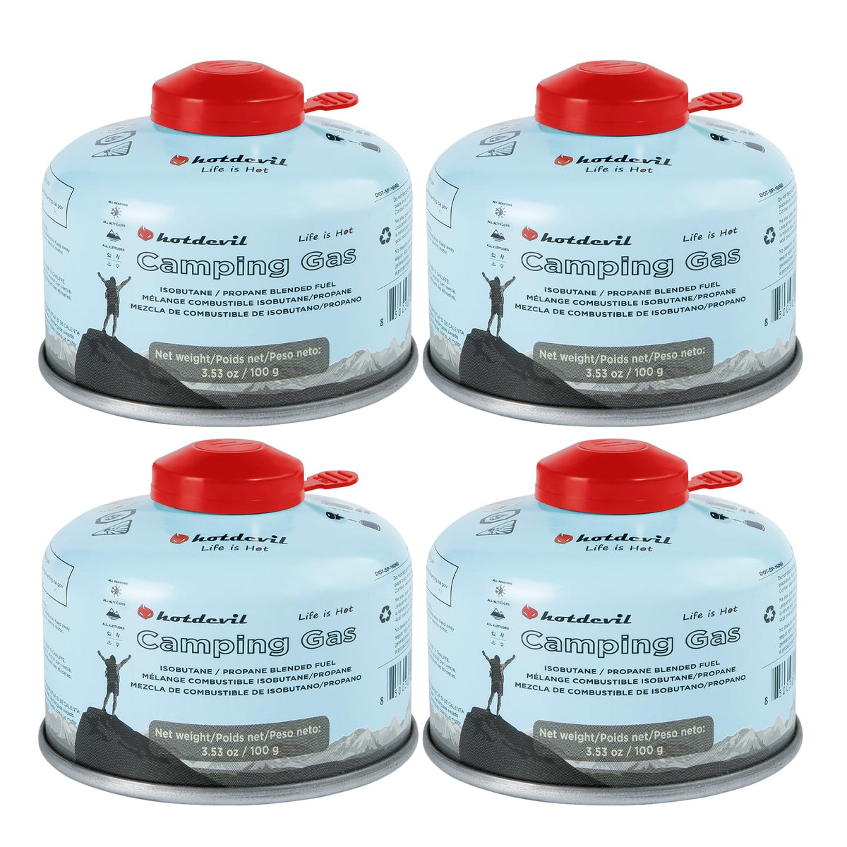Isobutane Propane Butane Camping Fuel Canister 100 Gram W25371