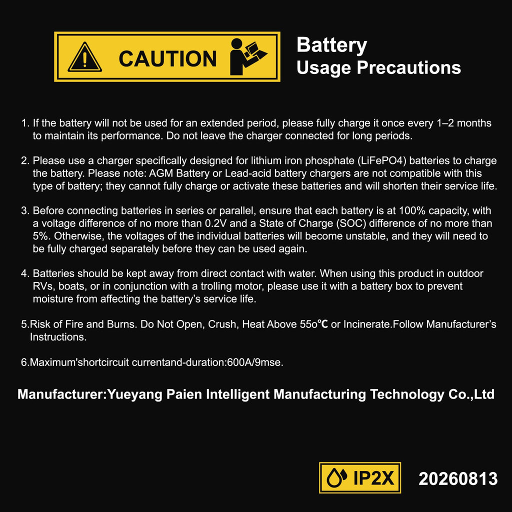 12V 100Ah LiFePO4 Lithium Battery 2 Pack N71940