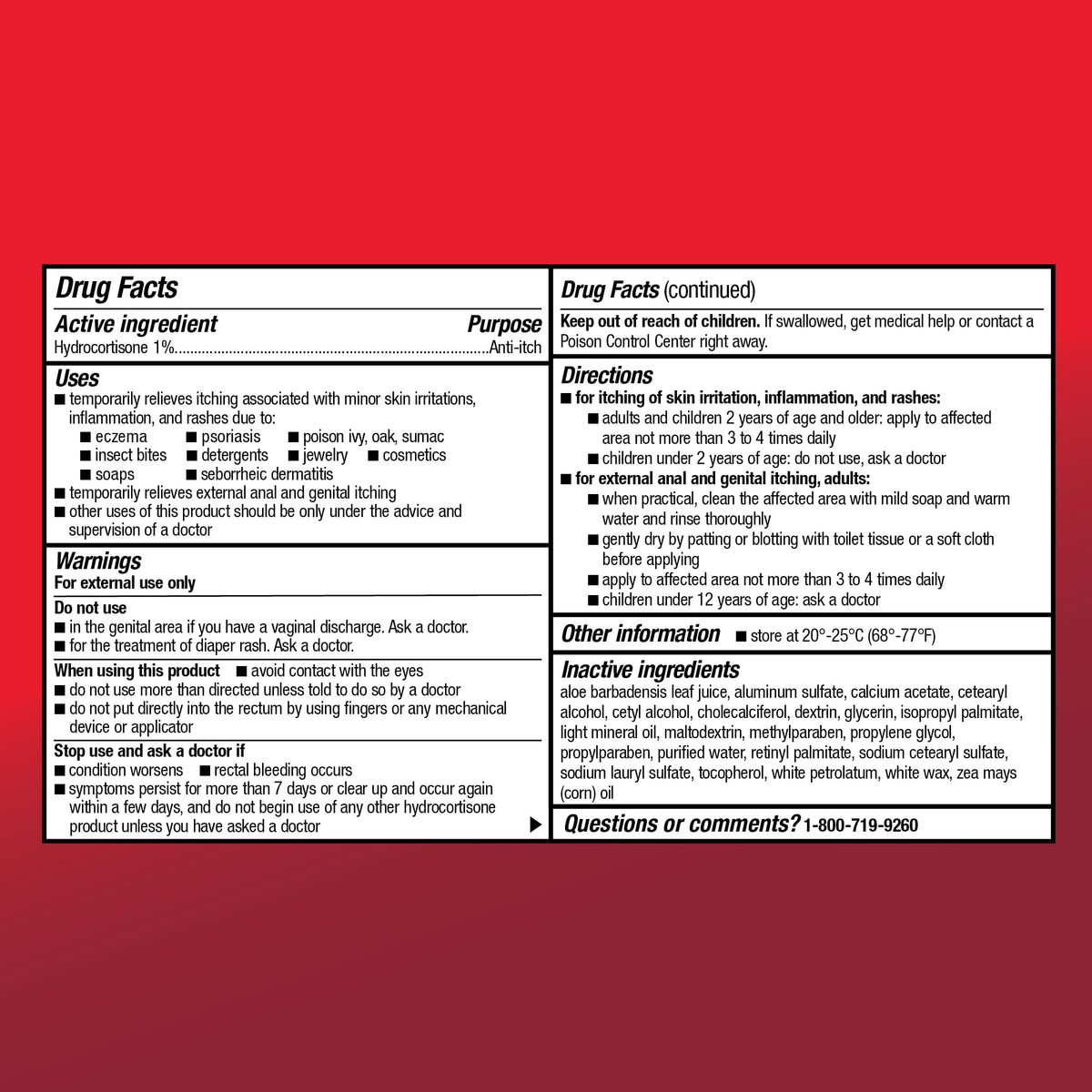 Hydrocortisone 1% Anti-Itch Cream 2 Ounce A9296
