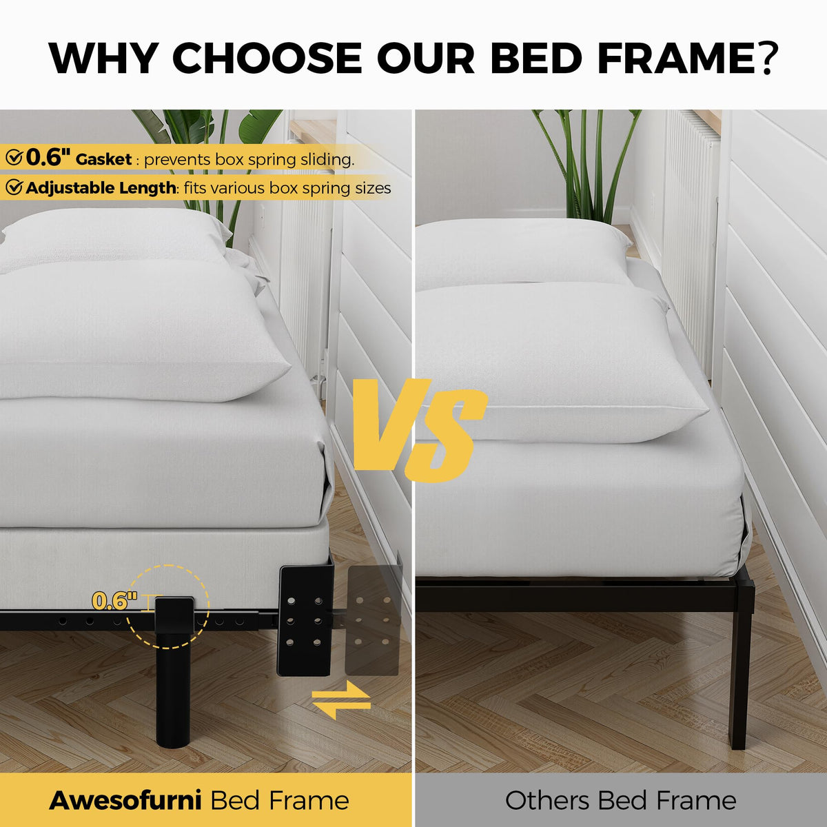 7 Inch Heavy Duty Metal Twin Bed Frame O6220