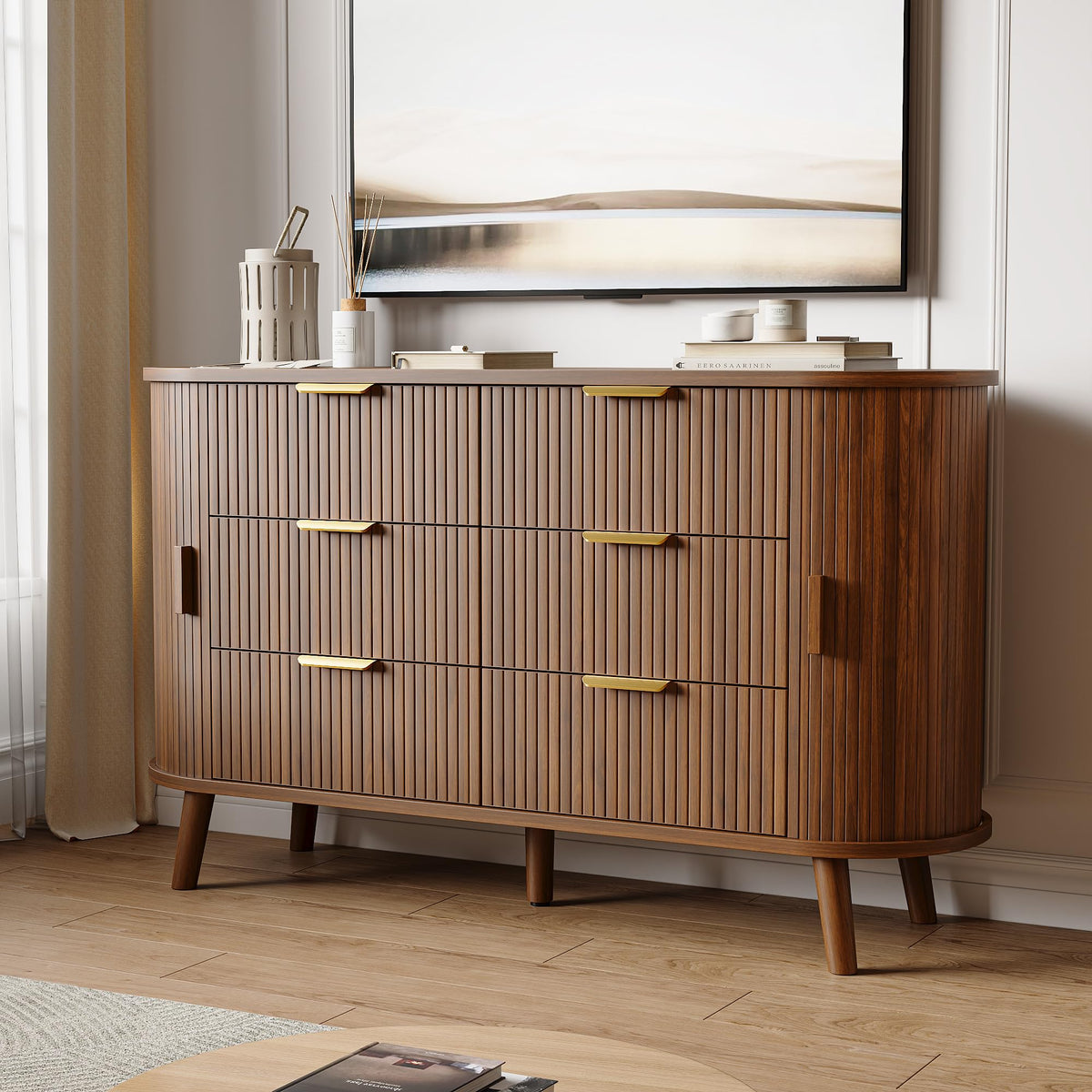Fluted 6 Drawer Dresser U75245