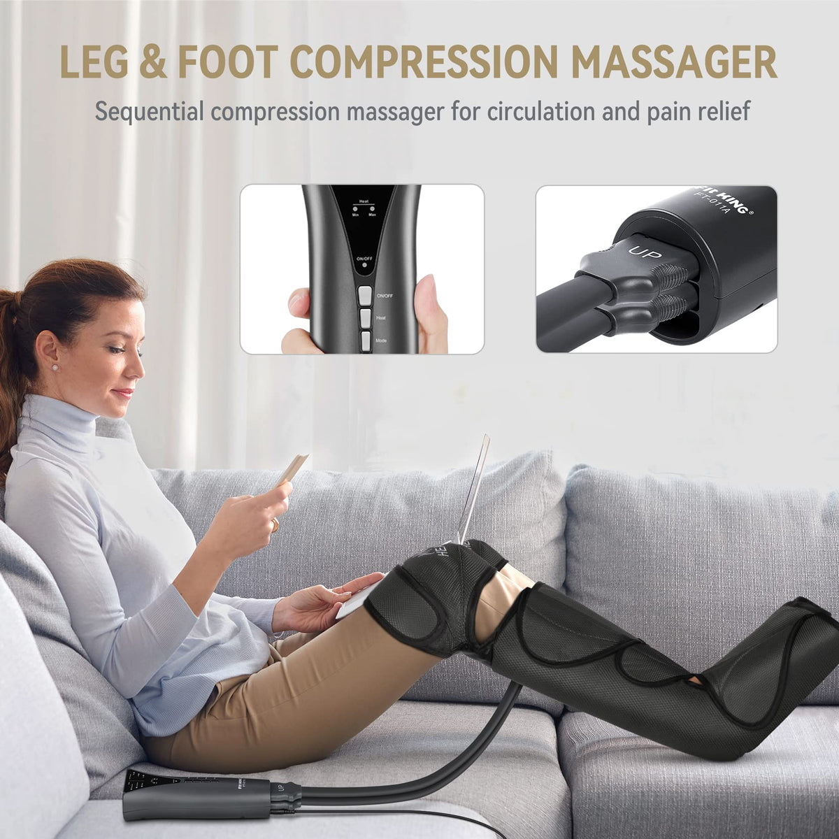 Foot & Leg Compression Massager with Knee Heating R2707