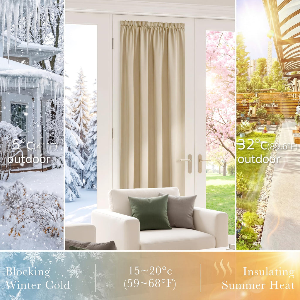 Sidelight Door Curtain 25" W x 72" L Biscotti Beige 1 Panel B674