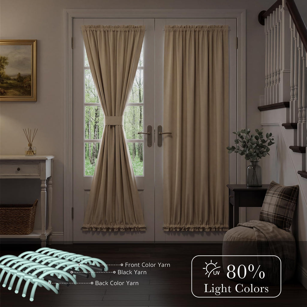 Sidelight Door Curtain 25" W x 72" L Biscotti Beige 1 Panel B674