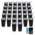 32 Pack 20oz Stainless Steel Insulated Tumblers with Lid & Straw N68898