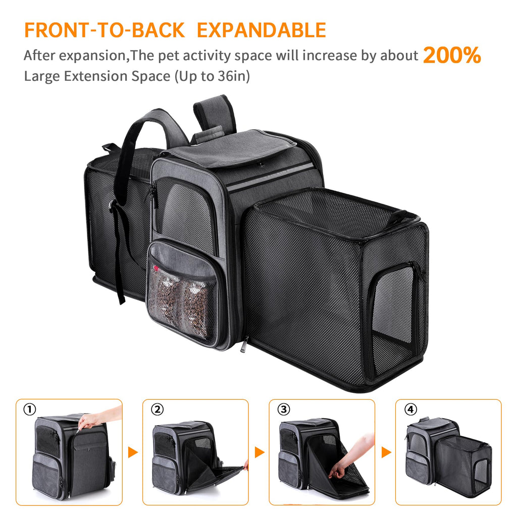 Double Side Expandable Cat Backpack Carrier with Breathable Mesh C59692