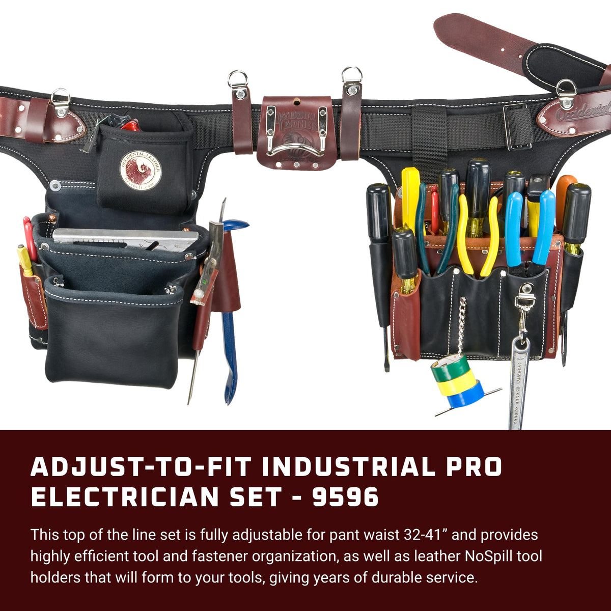 Leather Electrician Tool Set with 31 Pockets A548985