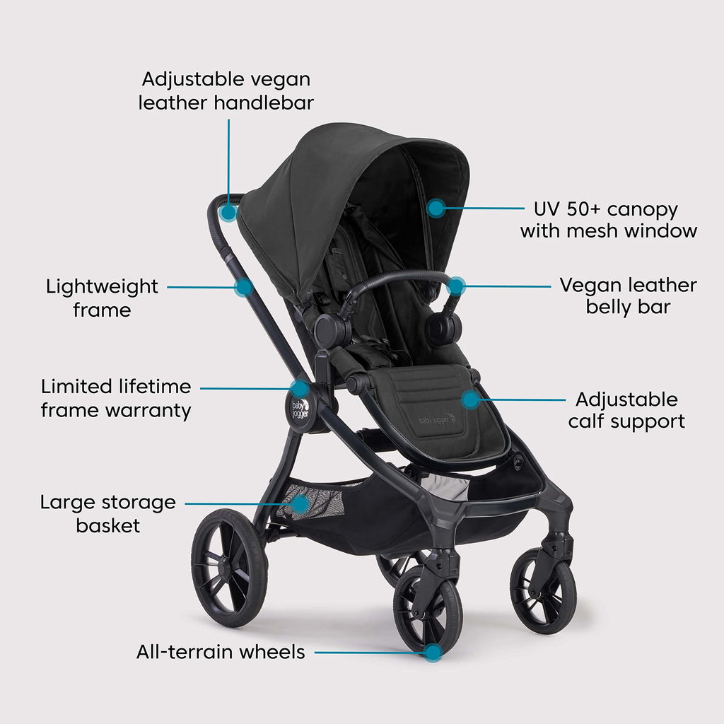 Convertible Stroller with Infant Car Seat Rich Black V827649