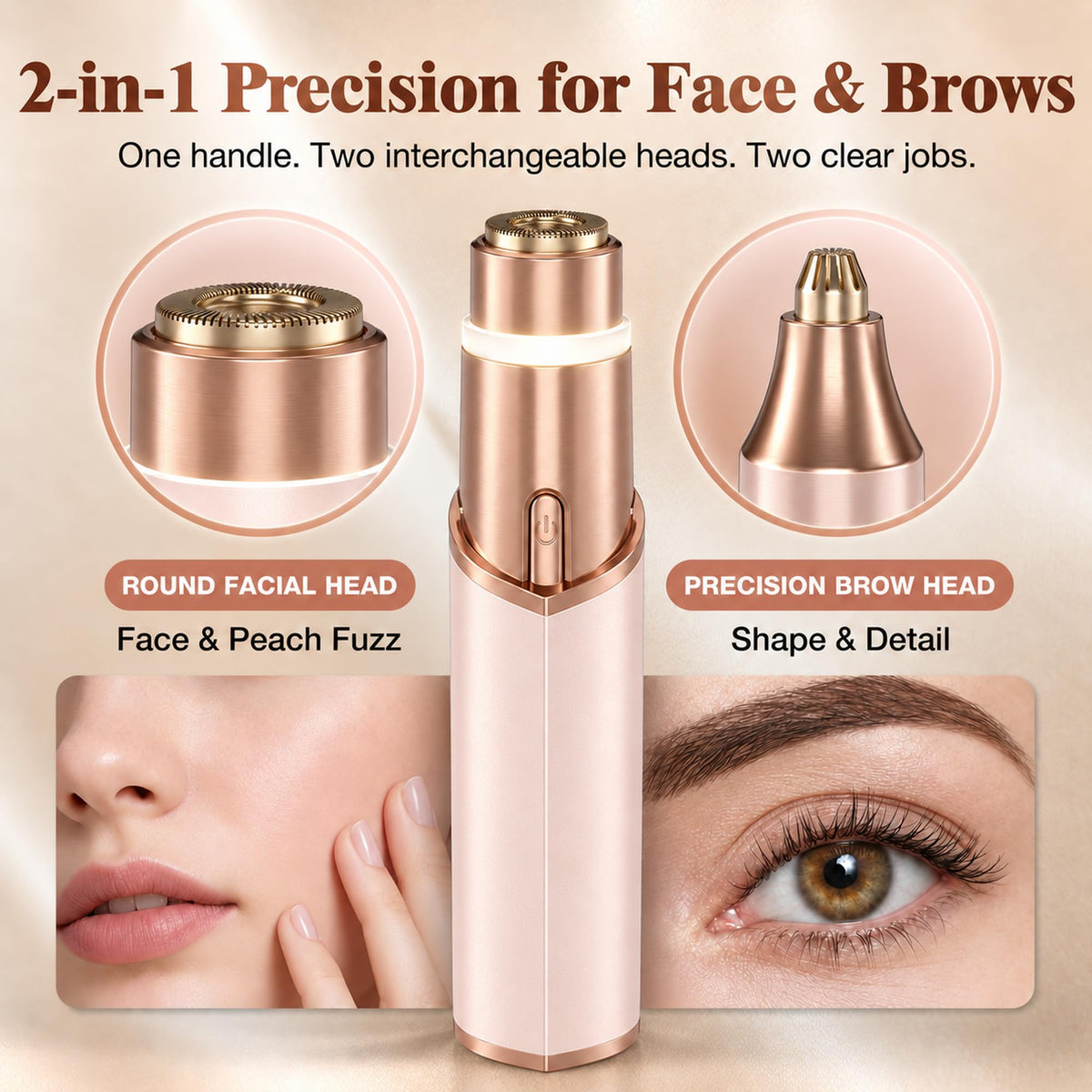 2 in 1 Electric Face Shaver with LED Light J5943
