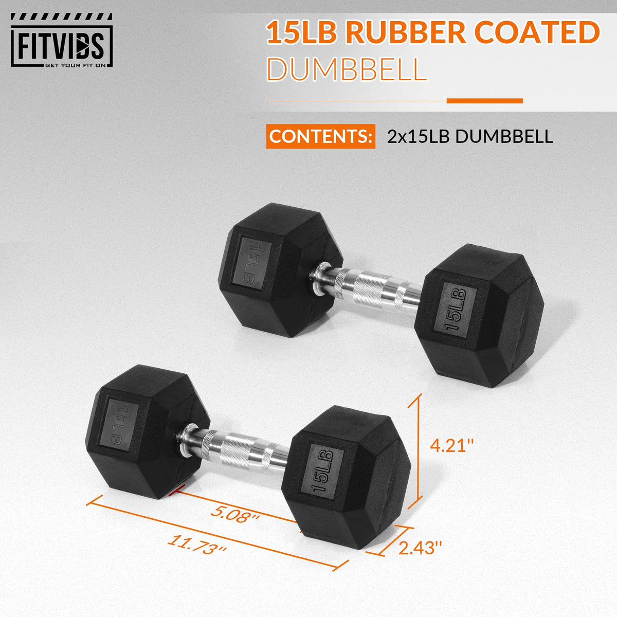 Hex Dumbbells Rubber Coated Hand Weights 5-50 LB Pair H8793