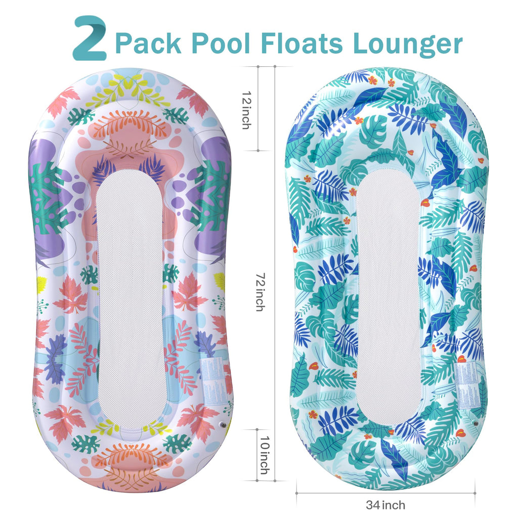 2 Pack Inflatable Pool Floats Lounger S41383