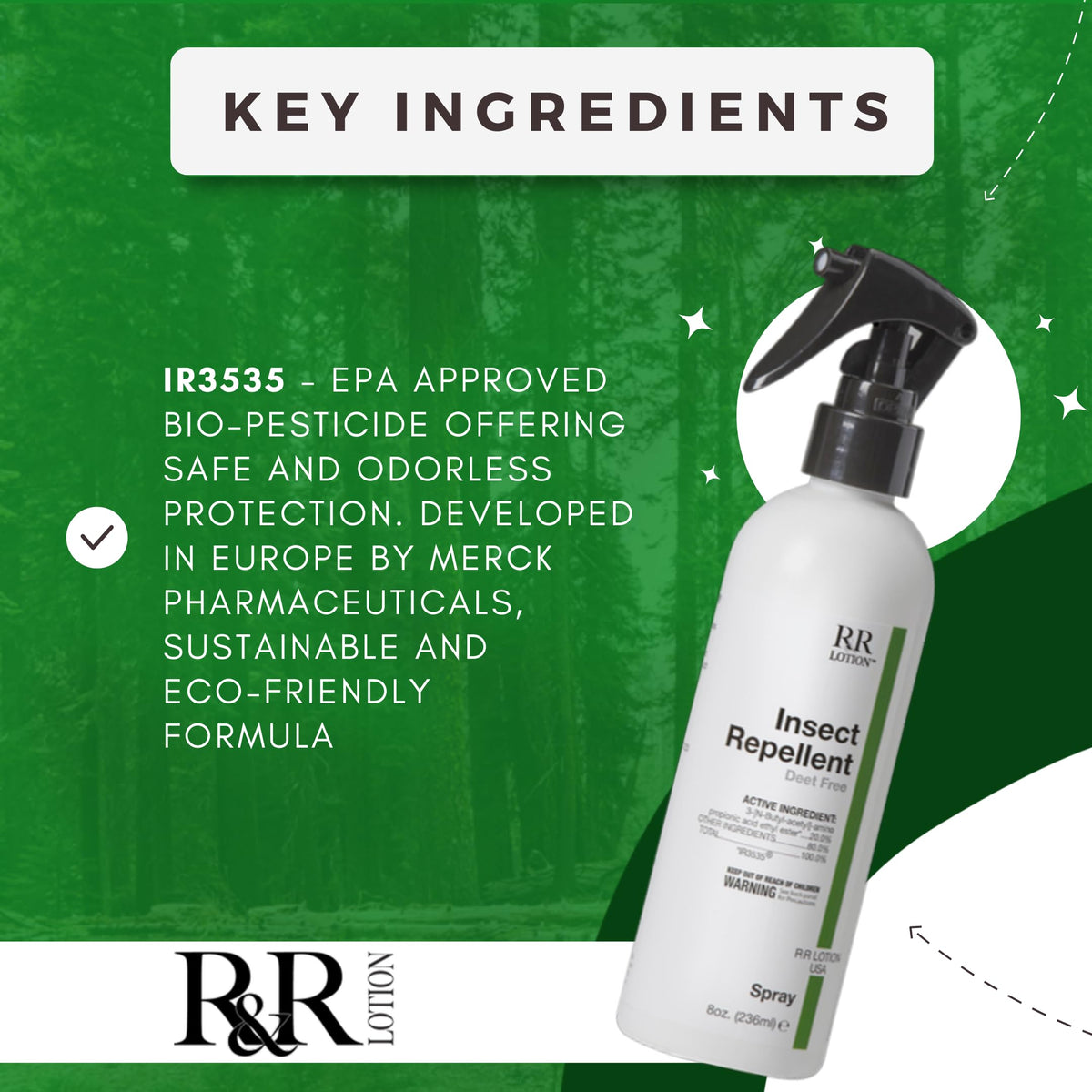 Insect Repellent Spray 8 Hour Protection 32oz Bottle Q58556