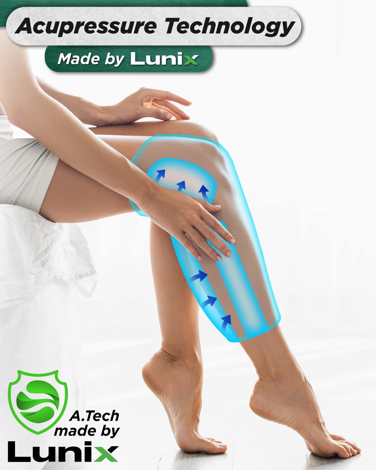 Cordless Knee Massager with Heat, Compression & Vibration, Rechargeable Wrap, Forest Green A912