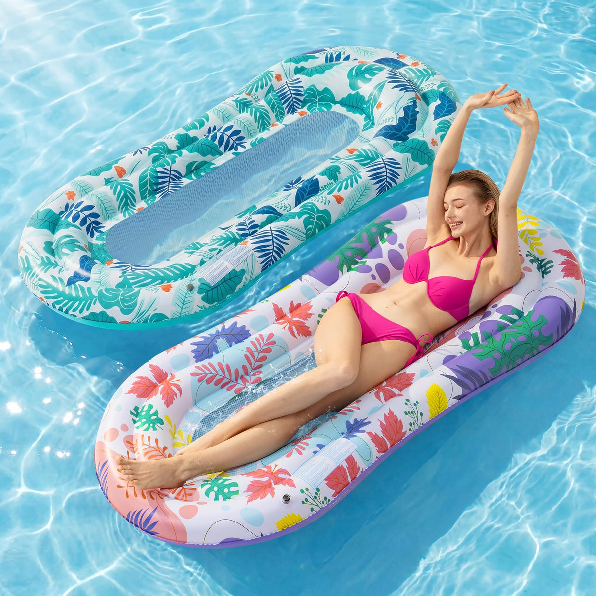 2 Pack Inflatable Pool Floats Lounger S41383