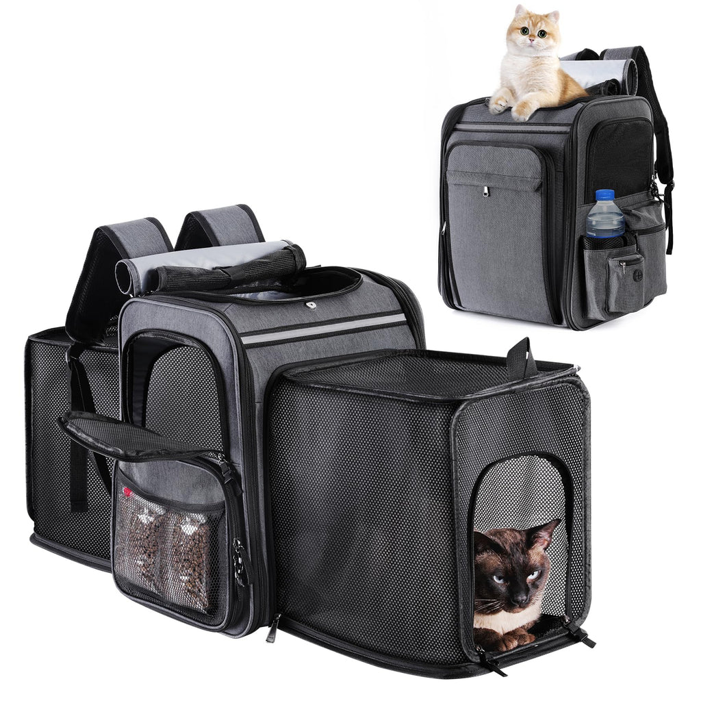 Double Side Expandable Cat Backpack Carrier with Breathable Mesh C59692