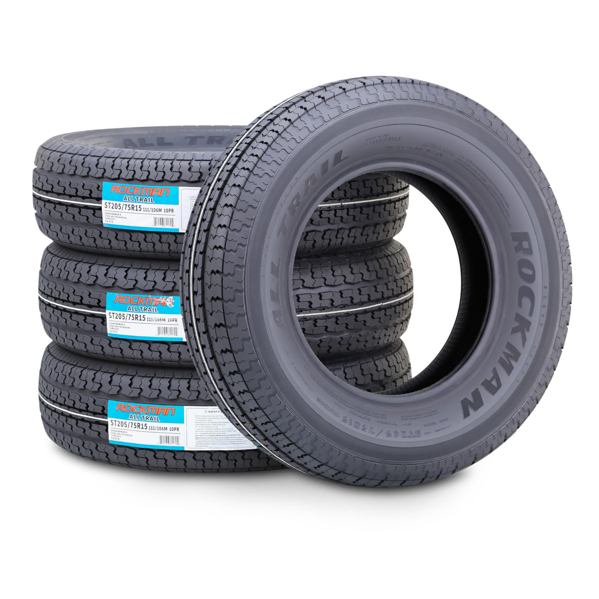 Heavy Duty Trailer Tire ST205/75R15 10-Ply Set4 B50754