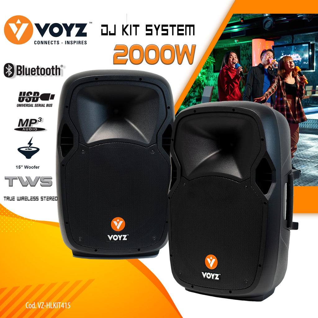 15" 2000 Watt 2-Way Powered PA Speaker System O49351