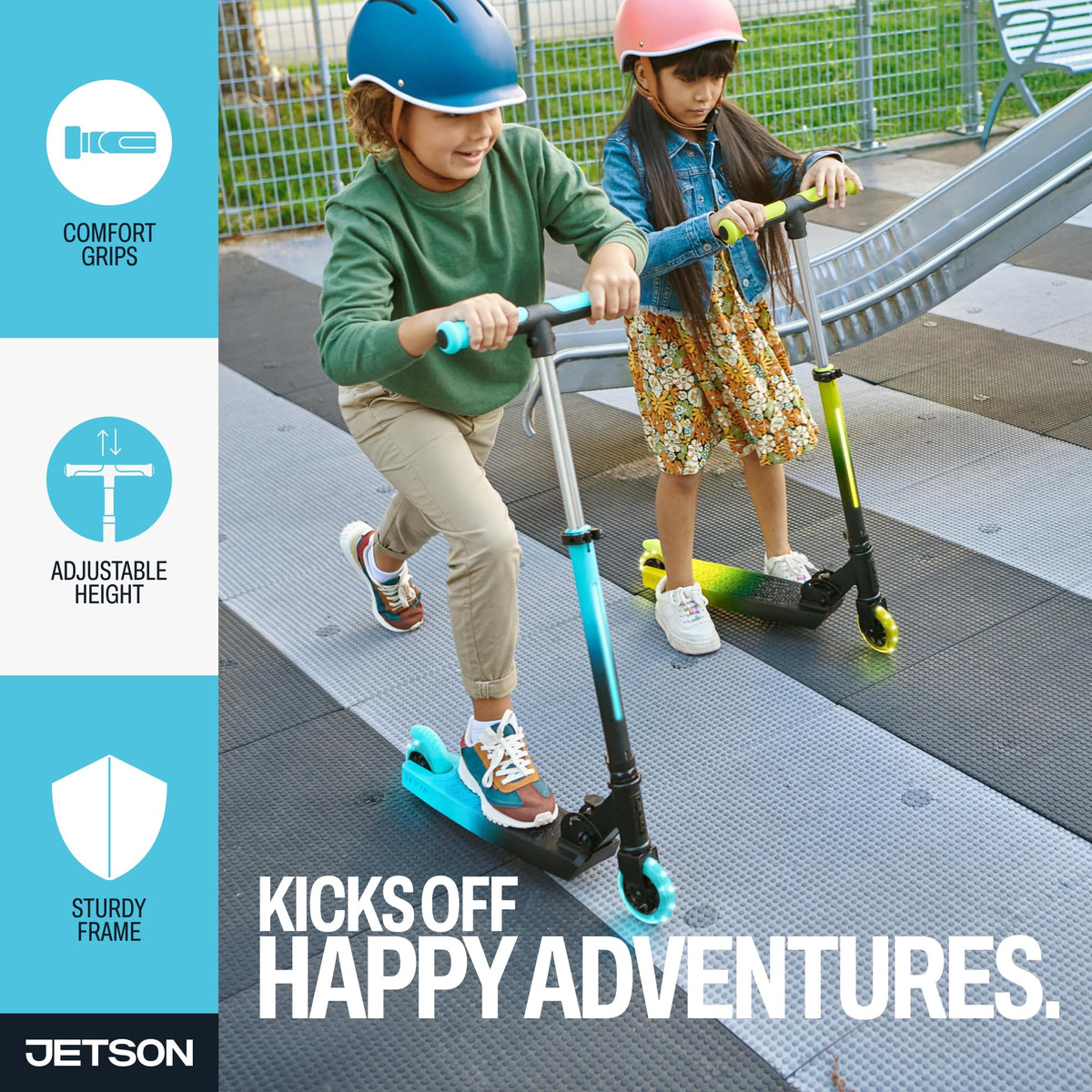 2-Wheel Light-Up Folding Kick Scooter with Adjustable Handlebar I75146
