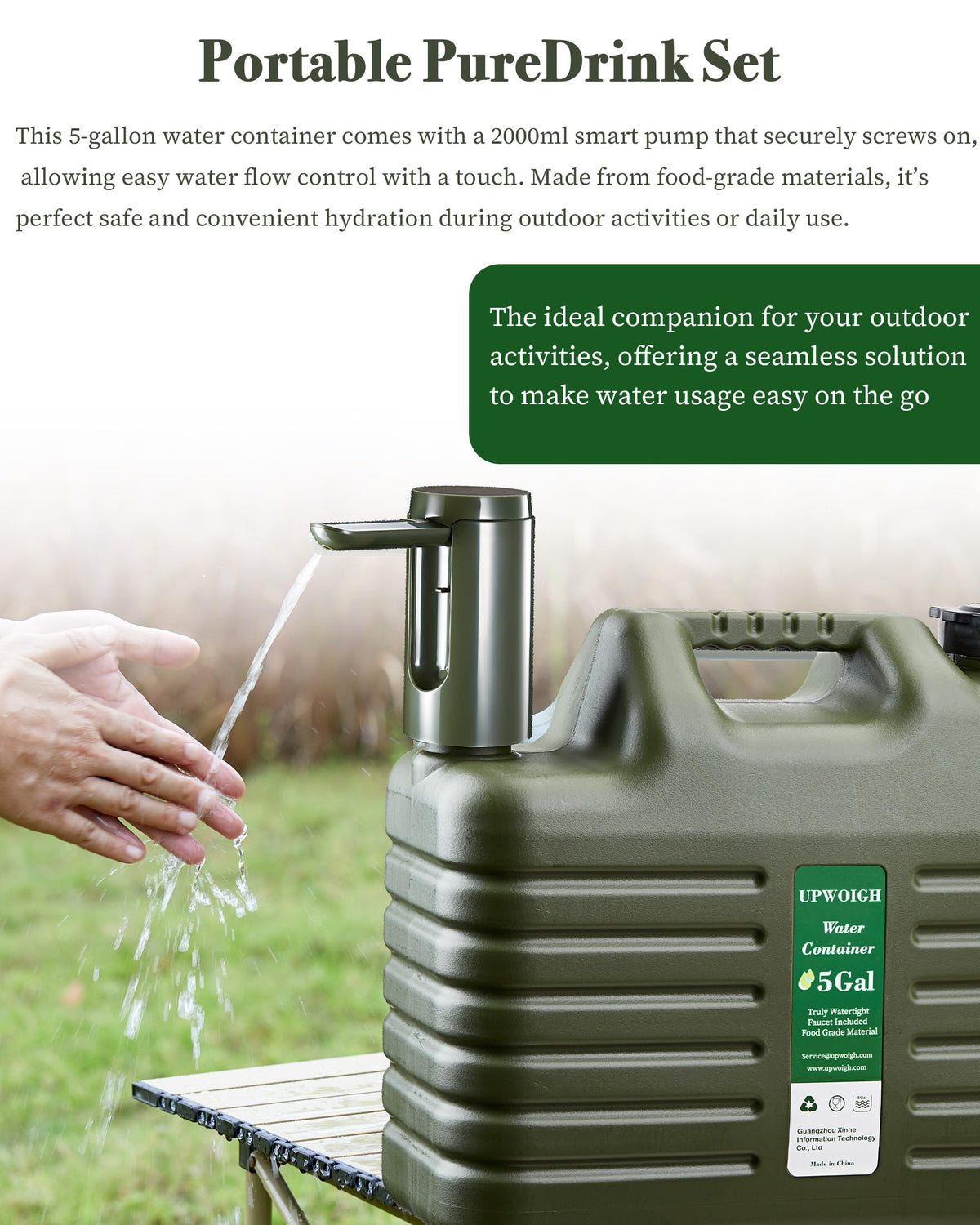 5 Gallon Water Jug with Rechargeable Touch Pump M790115