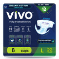 Organic Cotton Adult Incontinence Diaper Briefs with Tabs Large 22 Count H45379