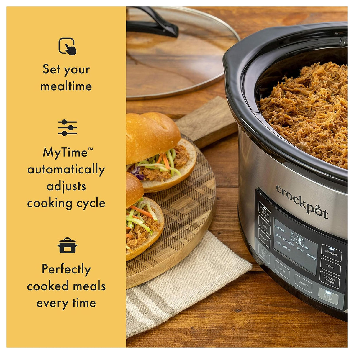 6 Quart Programmable Slow Cooker and Food Warmer T812914