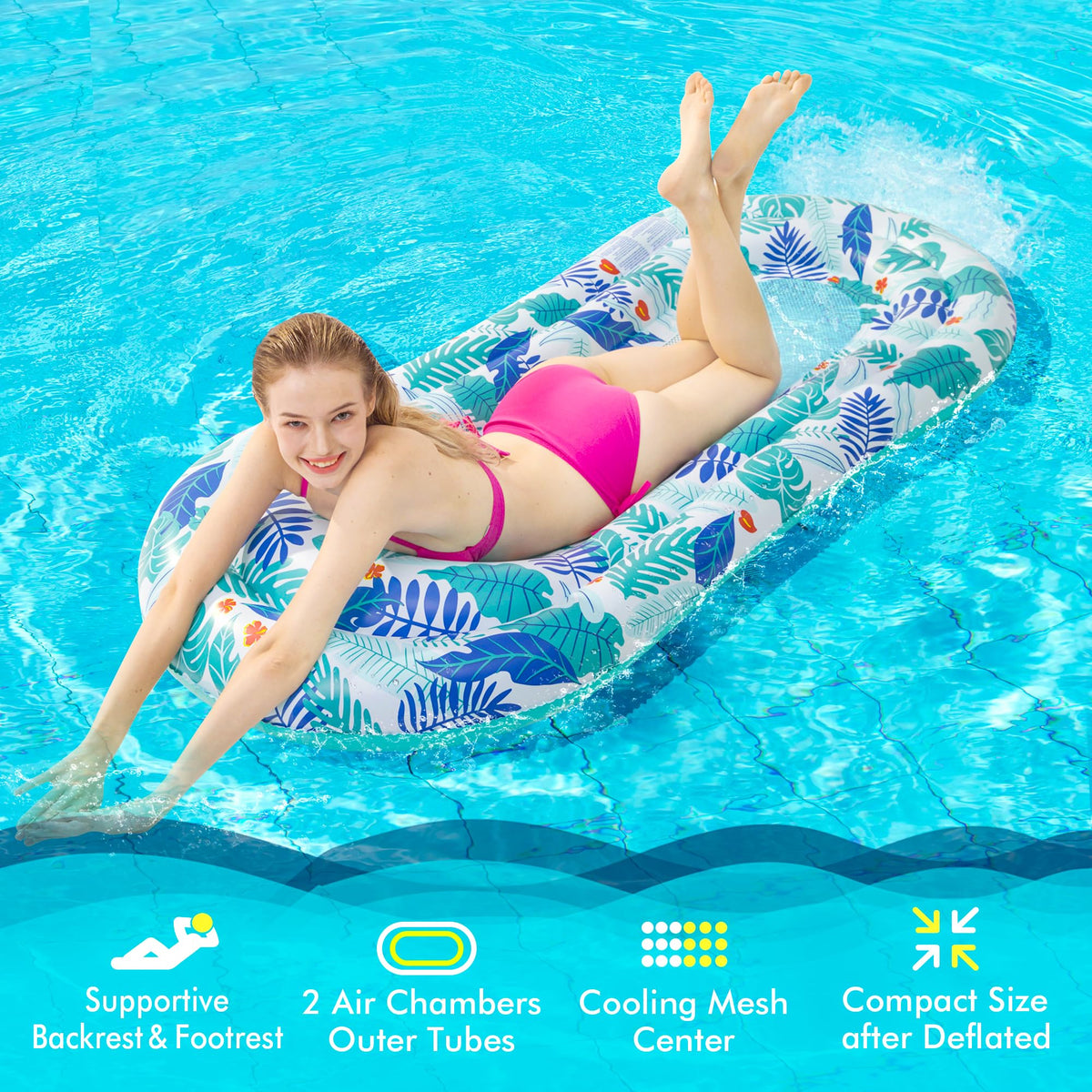 2 Pack Inflatable Pool Floats Lounger S41383