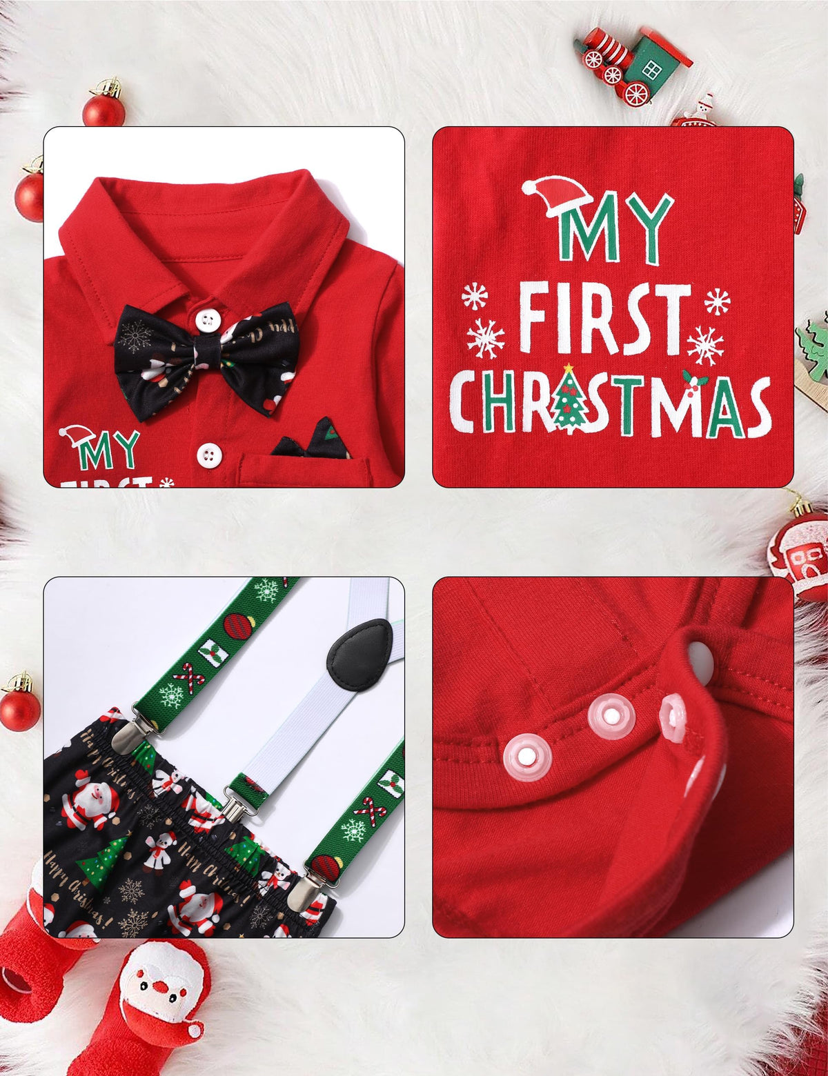 Baby Boy Christmas Outfit 3PCS Set N51059