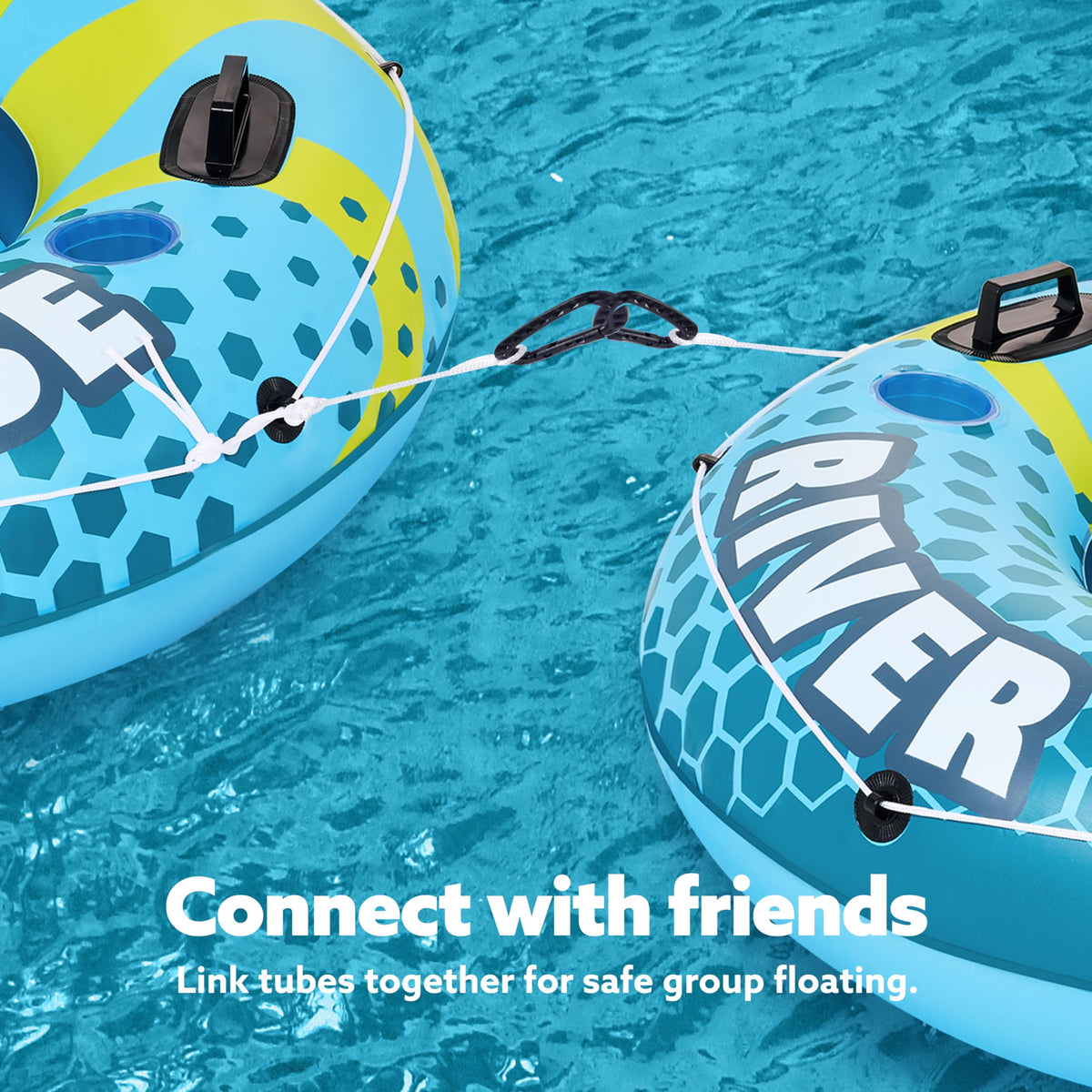 2-Person Inflatable River Tube with 2 Cup Holders & Removable Cooler X82399