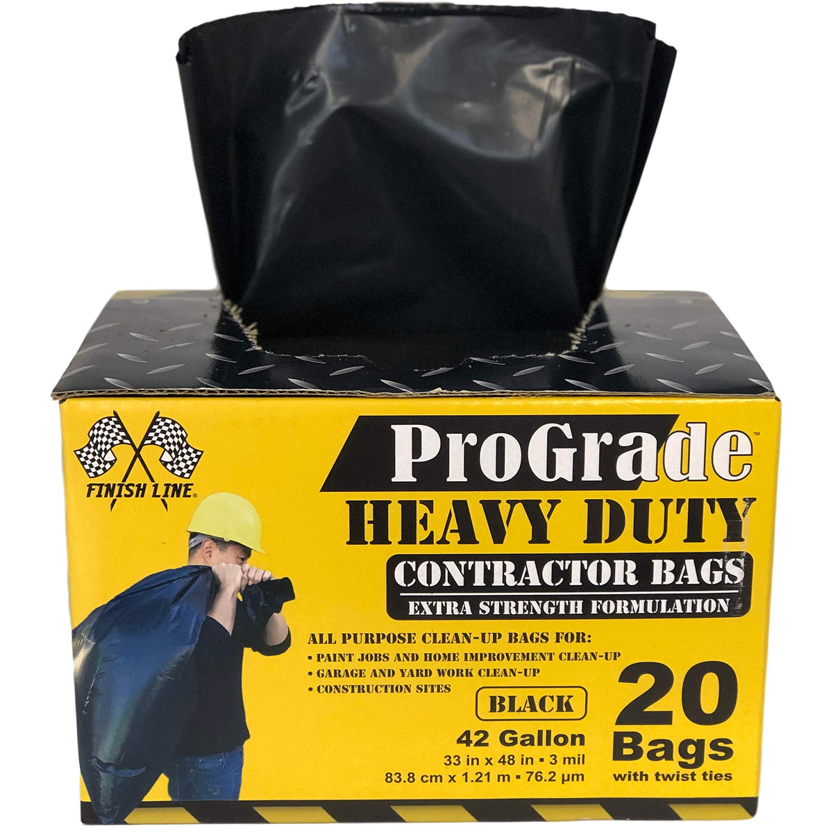 42 Gallon Black Heavy Duty Contractor Trash Bags P646885