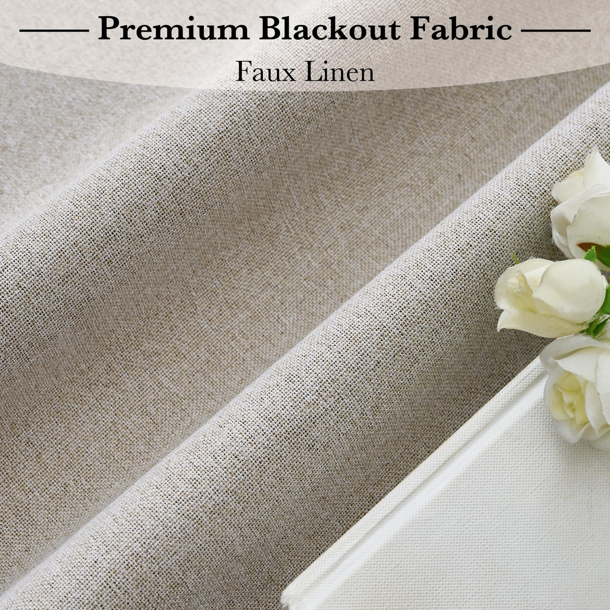 100% Blackout Linen French Door Curtain L199