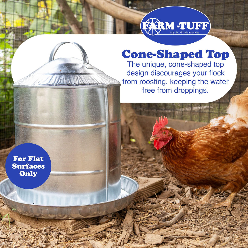 Galvanized 5 Gallon Poultry Waterer D597