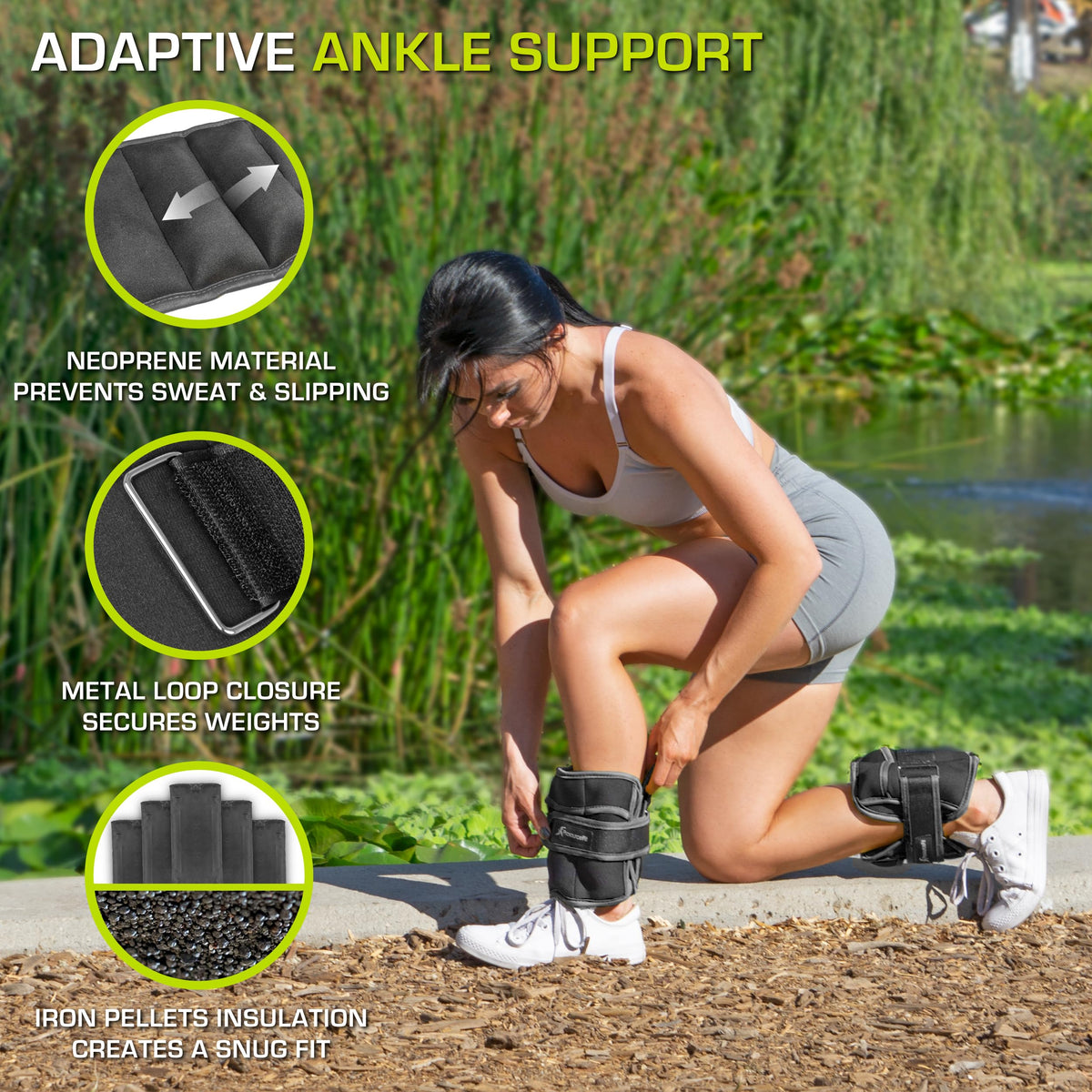 Ankle Wrist Arm Leg Weights Set of 2 Adjustable Strap W77330