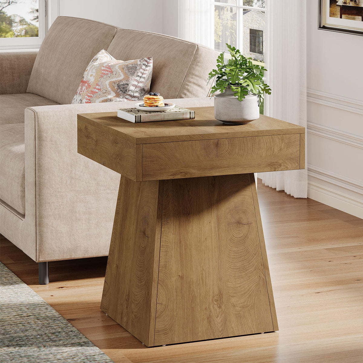 Small End Table Set of 2 Light Brown O599
